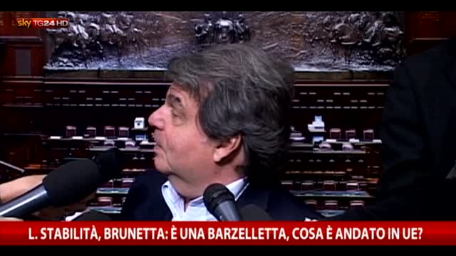 Brunetta: "Legge di stabilità è una barzelletta"
