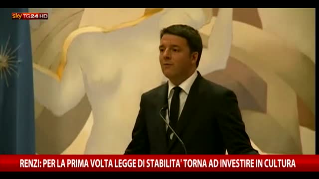 Renzi: legge stabilità torna a investire in Cultura 