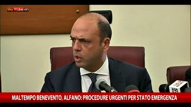 Benevento, Alfano: procedure urgenti per stato d'emergenza 