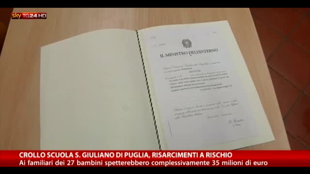 Crollo scuola S. Giuliano di Puglia, risarcimenti a rischio 