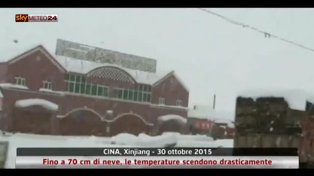 Cina, nevicata sulla regione autonoma dello Xinjiang