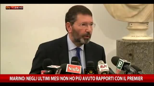 Marino: negli ultimi mesi non ho avuto rapporti con Renzi