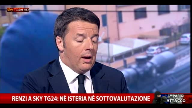 Parigi, Renzi a SkyTG24: "Non correre rischio dell'isteria"