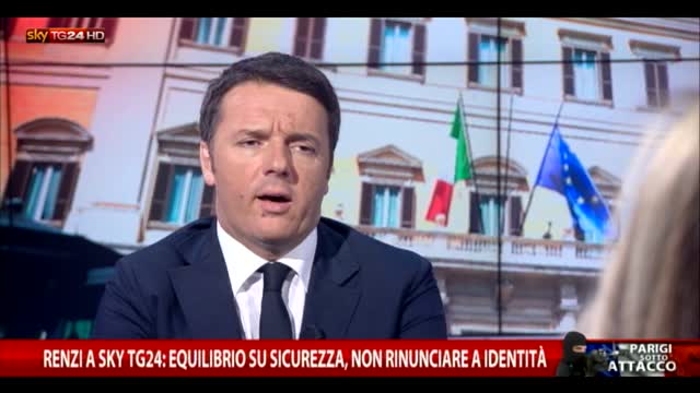 Renzi a SkyTG24: “Non dobbiamo rinunciare a nostra identità”