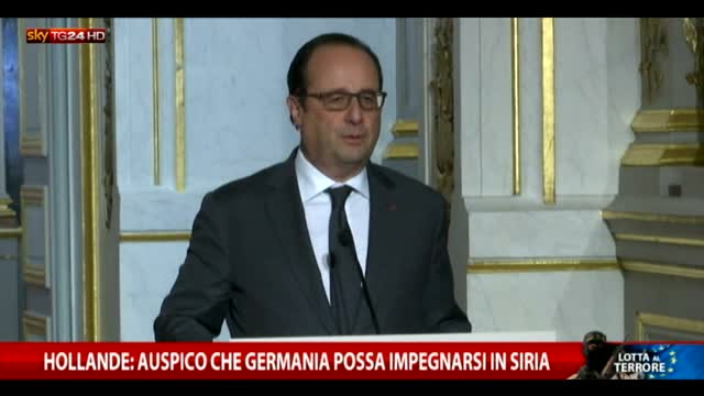 Hollande: auspico che Germania possa impegnarsi in Siria