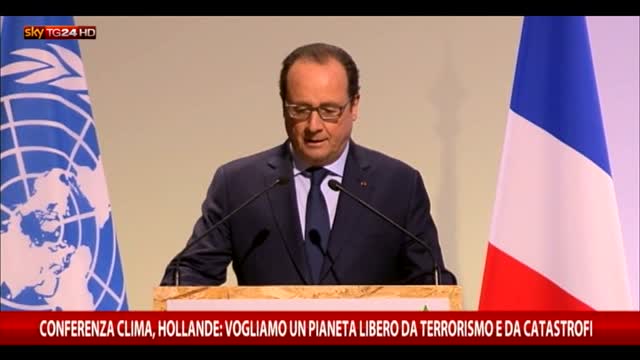 Hollande: un pianeta libero da terrorismo e catastrofi 