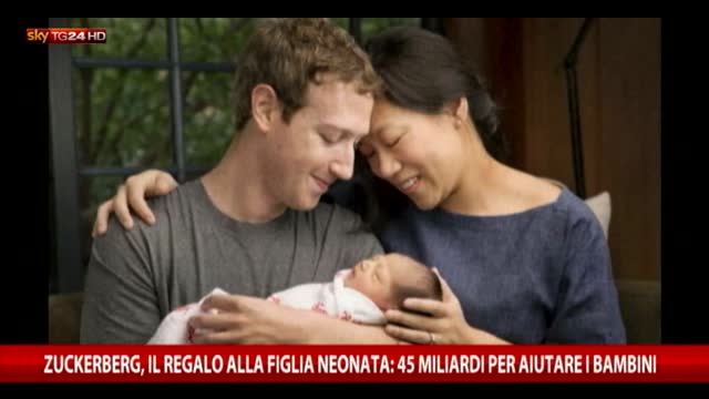 Zuckerberg, regalo alla figlia neonata: 45 mld ai bambini