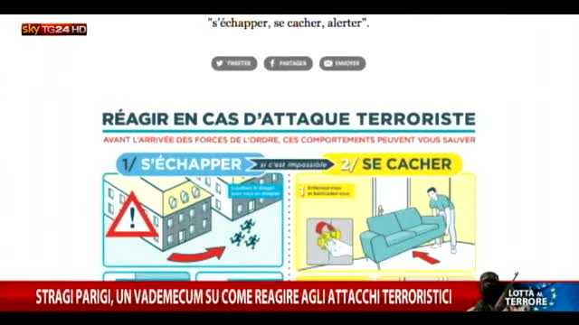 Parigi, vademecum su come reagire ad attacchi terroristici