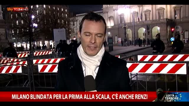 Milano blindata per la Prima della Scala, c’è anche Renzi