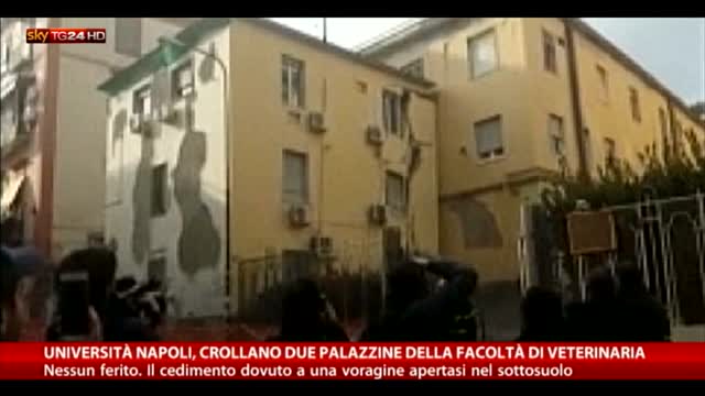 Università Napoli, crollano due palazzine