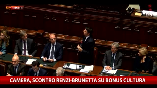 Camera, scontro Renzi-Brunetta su bonus cultura