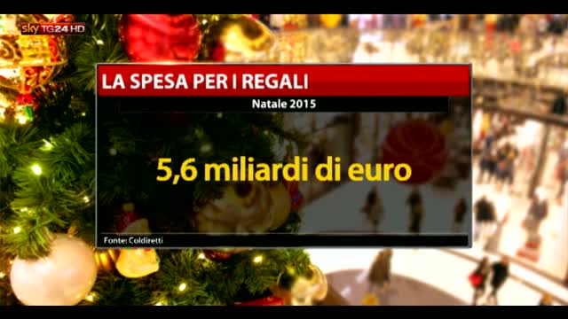 Natale, Coldiretti: spesi 5,6 miliardi di euro per i regali