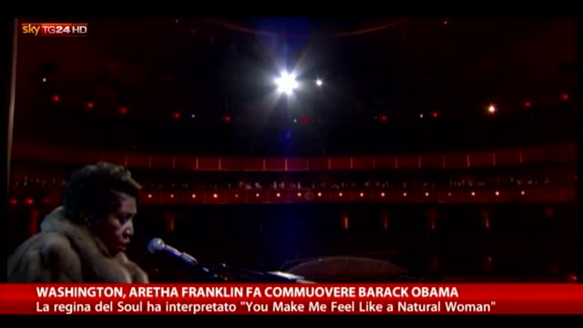 Aretha Franklin fa piangere Obama