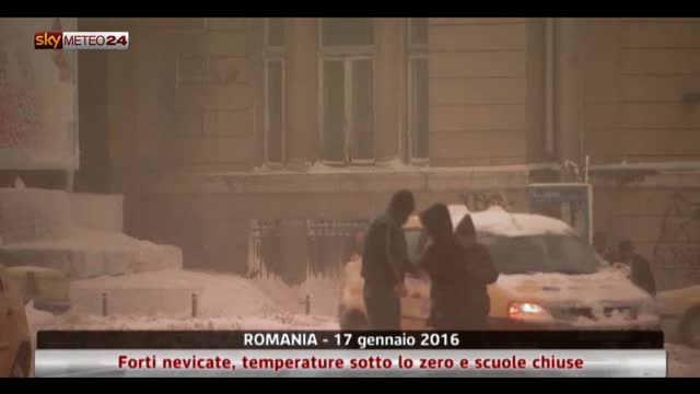 Bufera di neve in Romania
