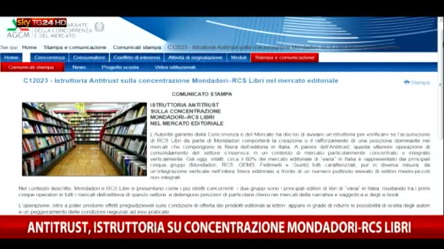 Antitrust apre istruttoria su Mondadori e Rcs Libri