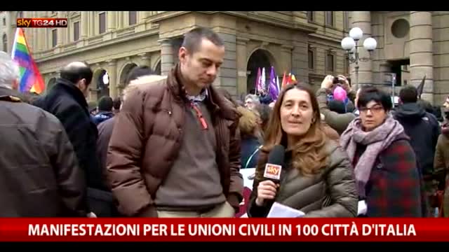 Firenze, manifersazione in favore delle unioni civili