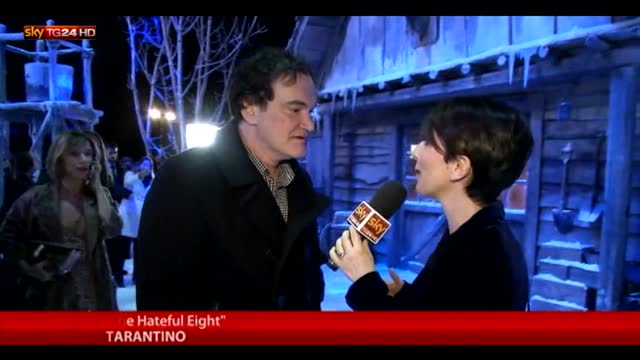Tarantino a Sky TG24: "Bellissimo essere qui a Cinecittà"