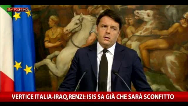 Vertice Italia-Iraq, Renzi: Isis sa già che sarà sconfitto