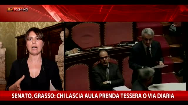 Senato, Grasso: chi lascia Aula prenda tessera o via diaria
