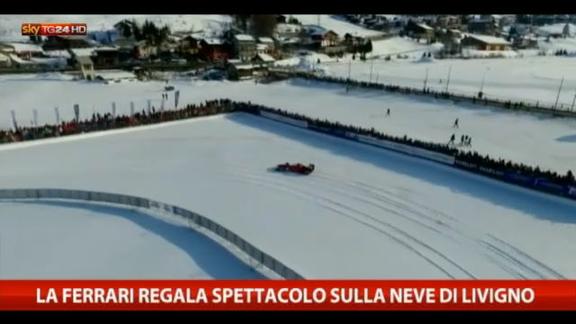 La Ferrari sulla neve: esibizione a Livigno con Fisichella