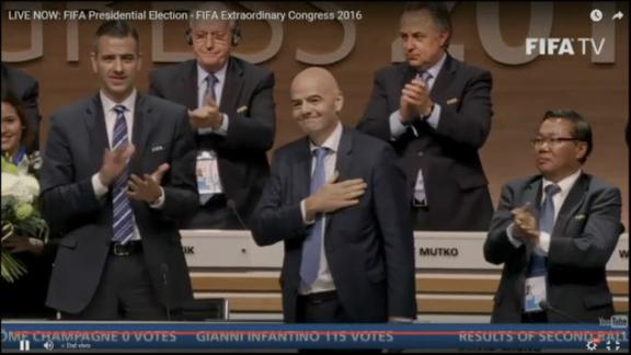 Gianni Infantino nuovo presidente Fifa con 115 voti