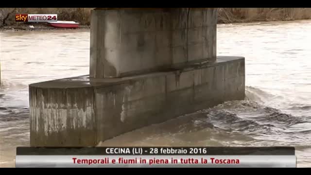 Temporali e fiumi in piena in tutta la Toscana