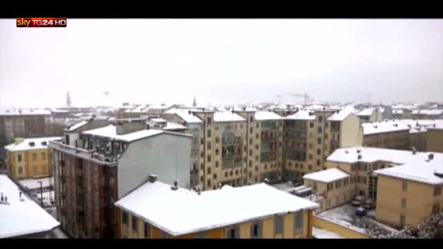 Maltempo, abbondante nevicata sul Piemonte