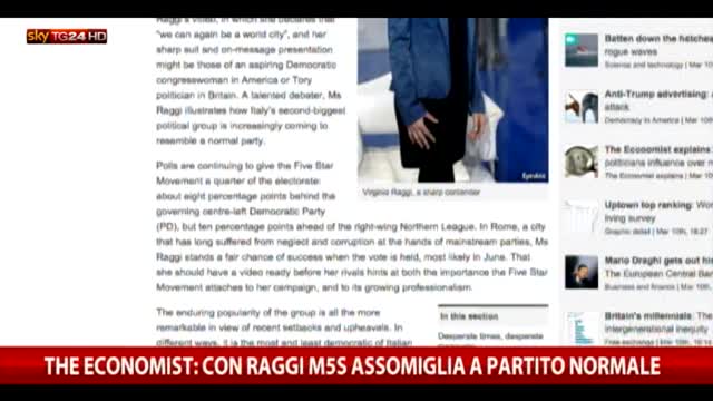 The Economist: con Raggi M5S assomiglia a partito normale