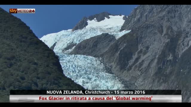 Scioglimento del ghiacciaio in Nuova Zelanda