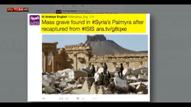 Palmira, scoperta fossa comune con corpi di 42 persone