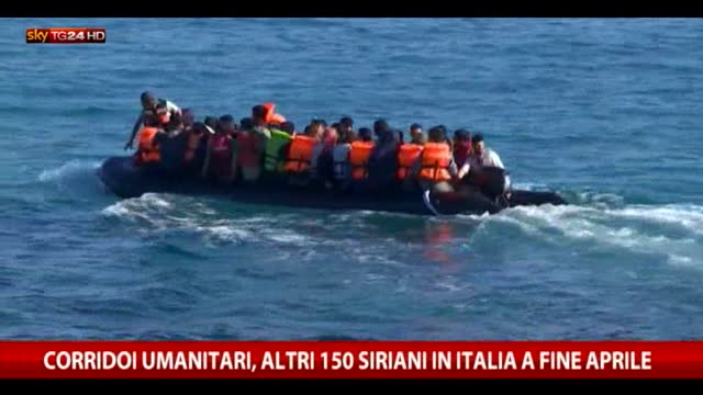 Corridoi umanitari,  150 siriani in Italia a fine aprile