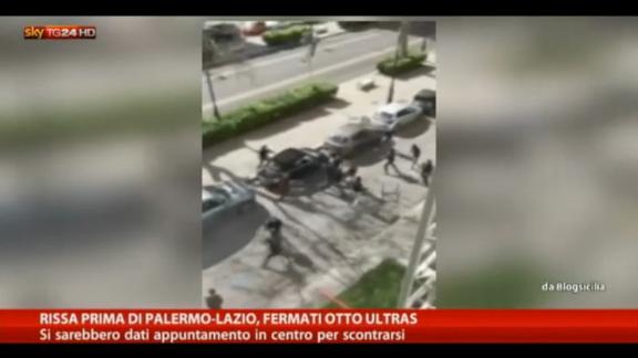 Rissa prima di Palermo-Lazio, fermati otto ultras