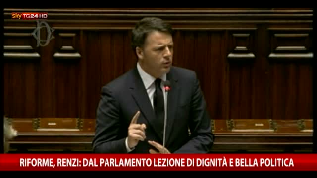Riforme, Renzi: dal Parlamento lezione di dignità