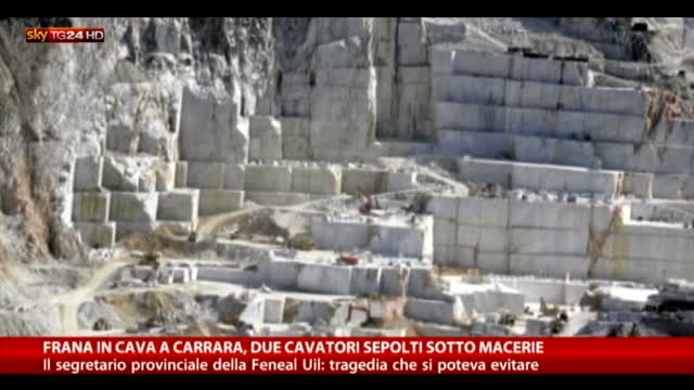 Frana a Carrara, due operai sotto le macerie