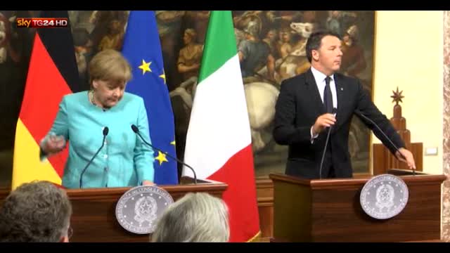 Roma, vertice Renzi-Merkel sui migranti 
