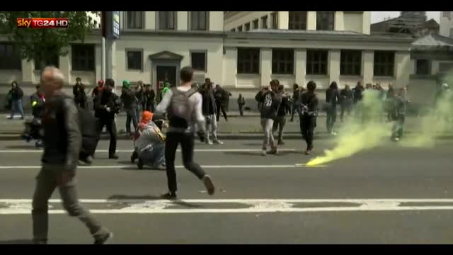 Manifestazione contro l'austerità, scontri a Bruxelles