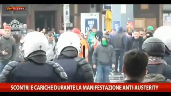 Protesta anti-austerity: scontri a Bruxelles