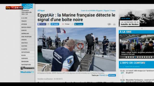 Egyptair, nave francese capta segnale di una scatola nera