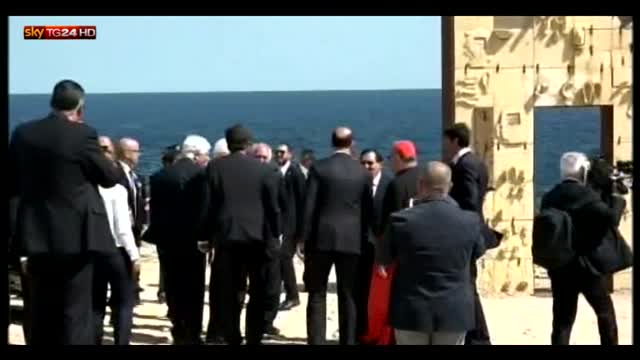 Lampedusa, Mattarella visita la  Porta d'Europa 