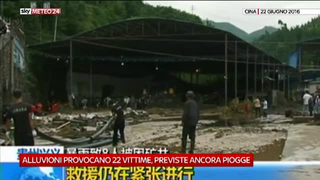 22 vittime in Cina per piogge alluvionali