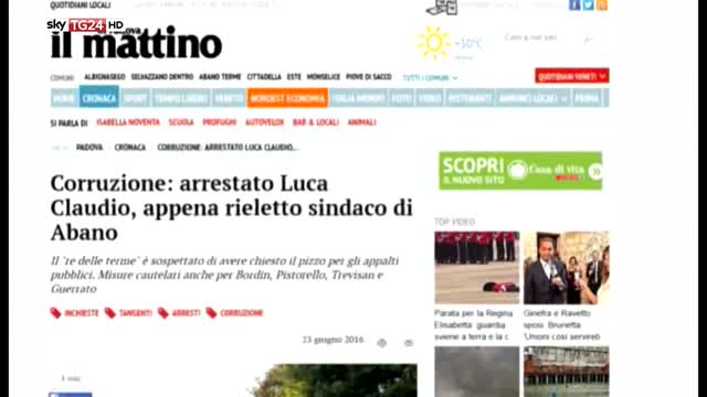 Corruzione, arrestato sindaco di Abano Terme appena eletto