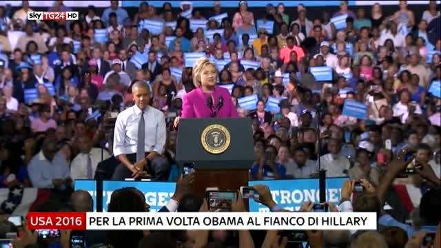 Obama per la prima volta al fianco di Hillary