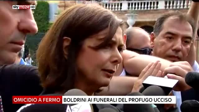 Funerali Fermo, Boldrini: "Qui per combattere odio"
