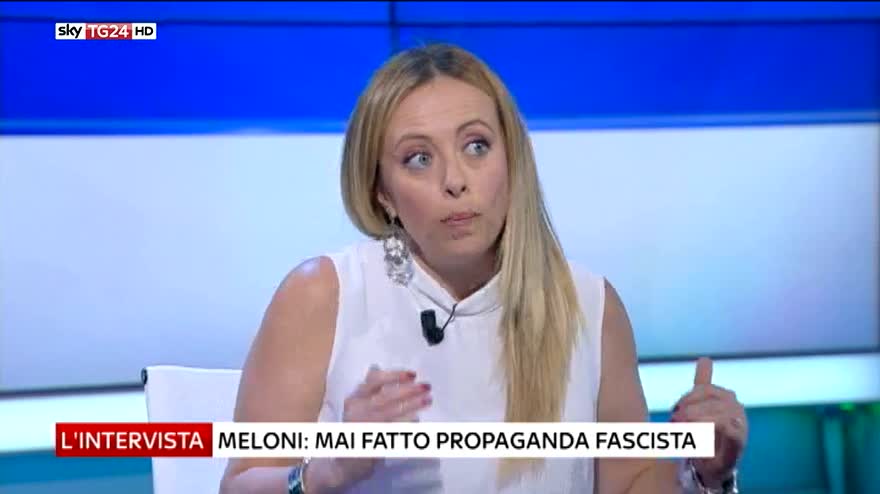 Giorgia Meloni a 'L'intervista' di Maria Latella