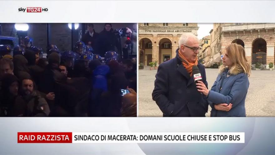 Raid razzista, sindaco di Macerata intervistato a Sky TG24