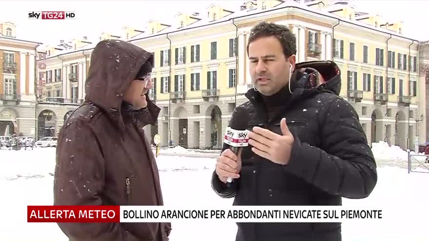 Nevica a Cuneo, allerta arancione in Piemonte