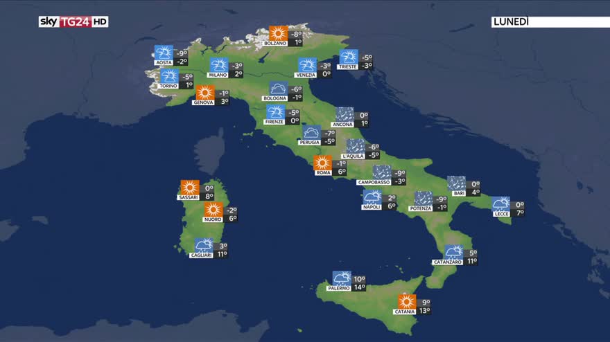Previsioni meteo, arriva l'ondata di gelo dalla Siberia