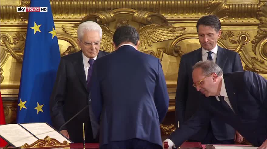 Governo Conte, il giuramento di Matteo Salvini