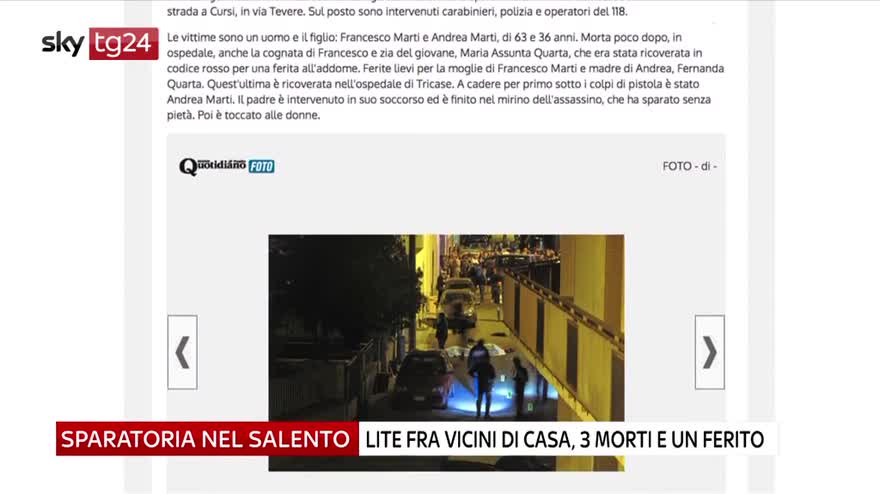 Lite tra vicini finisce in strage: 3 morti nel Leccese