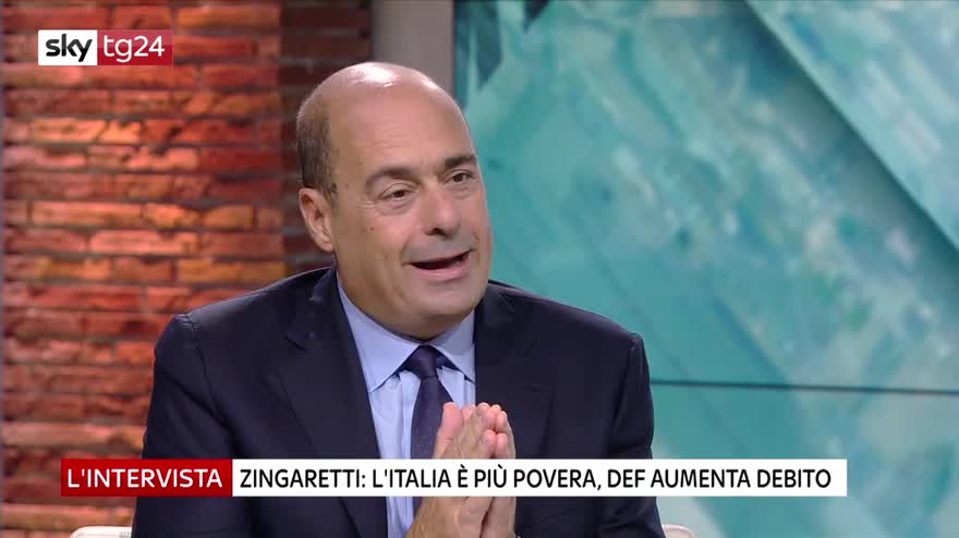 Zingaretti: l'Italia è più povera, def aumenta debito